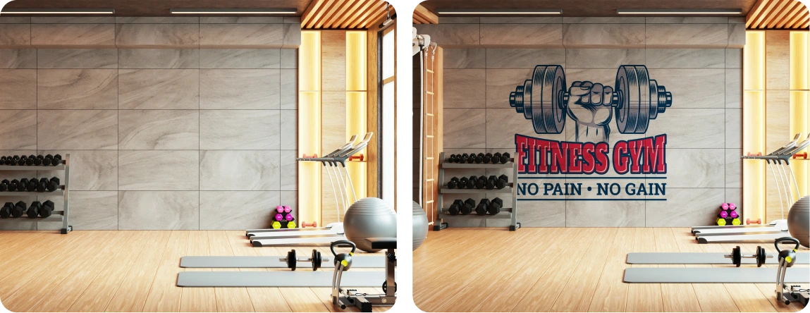 Gym | Tile – Fitness Branding Wall